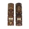 Set of 2 Hand Carved Wood Sun and Flower Polynesian Tiki Masks 20 Inches High